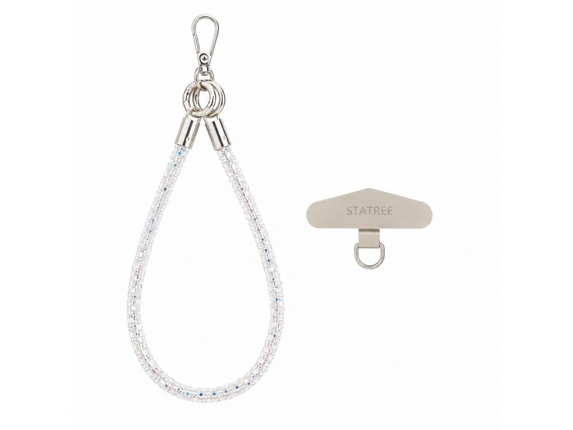 Cordão Para Telemóvell Com Cristais E Gancho Metálico Skyhe Szsjgs007 Branco Cristal
