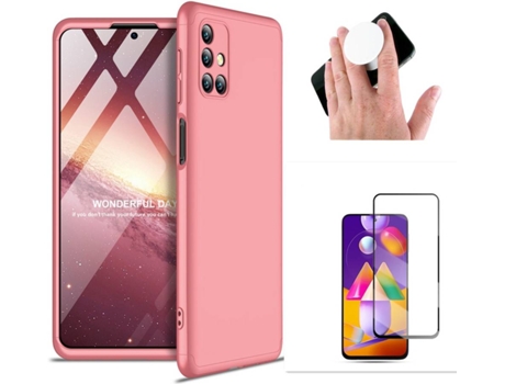 Kit Funda, Protector y PopSocket para Samsung M31s PHONESHIELD BD-GK&9D&WTPS-PK-SM-M31S Rosa
