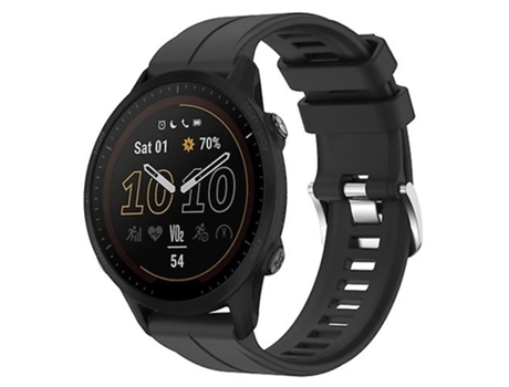 Correa para Garmin Forerunner 955 22 mm Correa de reloj de silicona de color sólido negro VENISYMLIS