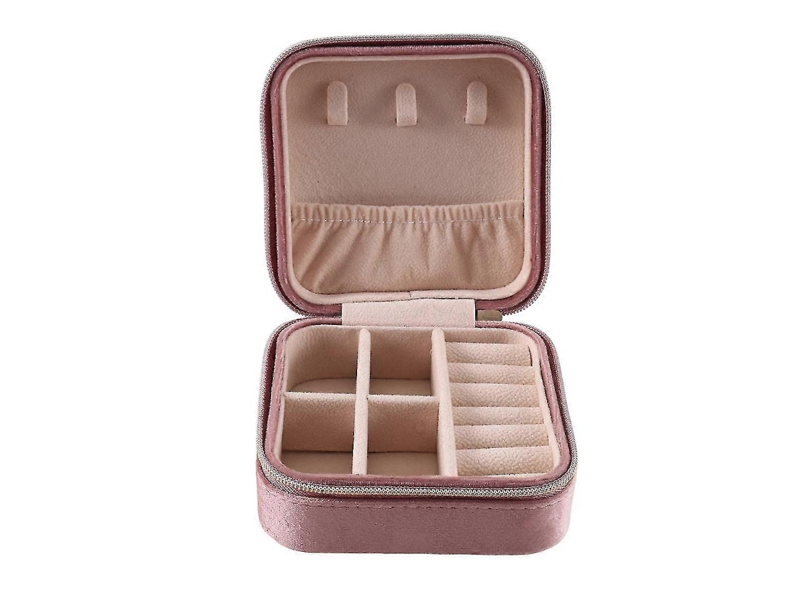 Mini joyero portátil de cuero para viajes, organizador de anillos, estuche de regalo, ideal para niñas y mujeres. Hengjian (negro)