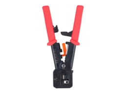 Herramienta De Crimpado Rj45 De Paso Para Cables Ethernet Cat6 Y Cat5e - Acero - Rojo Power Tool