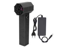 Ventilador portátil de 64 mm con velocidad ajustable.