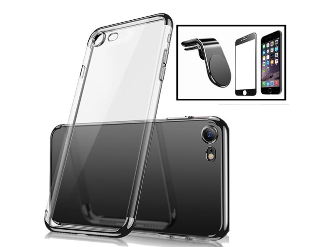 Kit Funda, Protector 5D y Soporte Magnético Coche iPhone Se New 2020 SlimArmor Negro