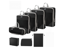 Juego De Organización Para Clasificar Ropa De 8 Piezas, Cubos De Embalaje Para Viajes Que Ahorran Espacio CHRUI Black