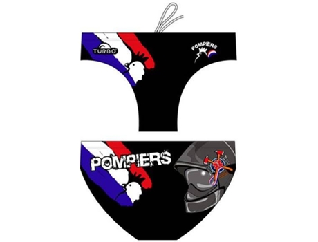 Calzoncillos para Hombre TURBO Pompiers France-hot Negro para Natacion (XXL)