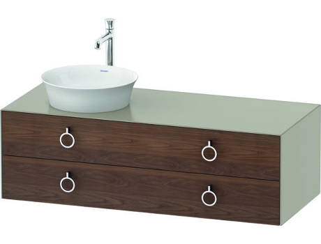 DURAVIT Tulip blanco, mueble de baño colgado en la pared, ancho 1300 x profundidad 550mm, con 2 cajones, con tirador, WT4992L