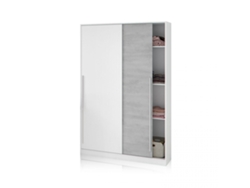 Armario Max 120 Blanco Artik (Blanco Mate) - Gris Cemento 120 x 200 x 50 cm