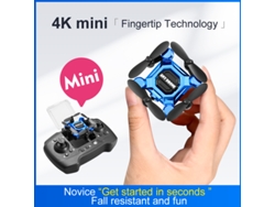 Mini Dron Plegable, Aeronave Portátil De Altitud Fija Con Cámara 4k (2 Baterías - Duración De La Batería 10 Min - Azul)