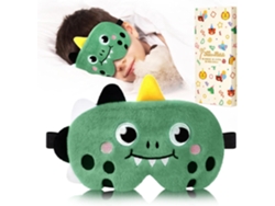 Adorable Antifaz Infantil Con Un Suave Diseño De Dinosaurio Verde Aterciopelado Y Correa Ajustable: El Regalo Perfecto Para Niños. Digitallab