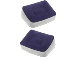Juego De 2 Reposapiés Inflables Con Acabado Flocado Gris/morado Y Cojín Ajustable Para Elevar Las Piernas.
