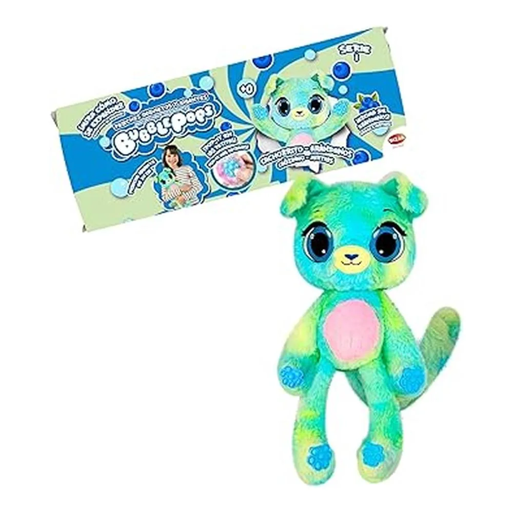 Bizak Bubble Pops, peluche magici che moltiplicano le sue dimensioni x5, processo emozionante e odore di gomma, 12 diversi animali con aroma e zambelle Stem, Gattino UVA, (64492004-5