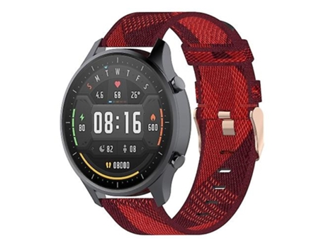 Pulsera Correa de Reloj de Nylon a Rayas de 22 mm para Xiaomi Mi Watch Color, Garmin Vivoactive 4 Rojo VENISYMLIS