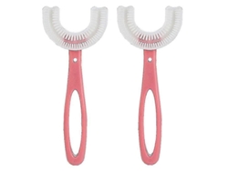 Cepillos de dientes manuales de silicona en forma de U para niños de 6 a 12 años, 2 unidades. Hermosos cepillos de dientes para el aprendizaje infantil. GOKOCO