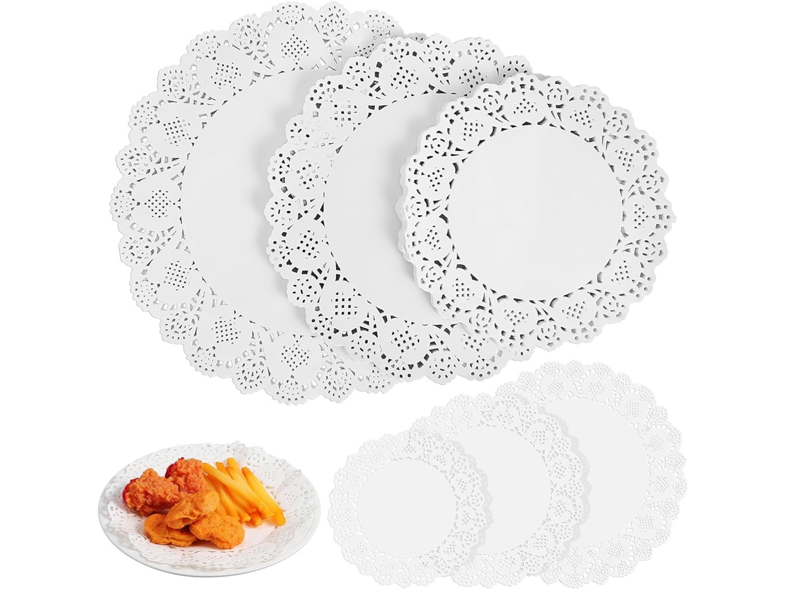 Conjunto De 300 Jogos Americanos Redondos Decorativos De Papel Absorvente De Óleo Com Estampa Floral.