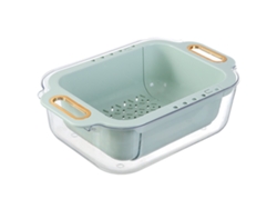 Cesta Escurridora Extensible De Dos Niveles De Color Verde Claro Para Fregadero De Cocina