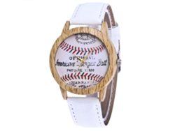 Reloj De Pulsera Unisex Zhoulianfa Con Estampado De Béisbol Y Correa Blanca De Cuarzo.