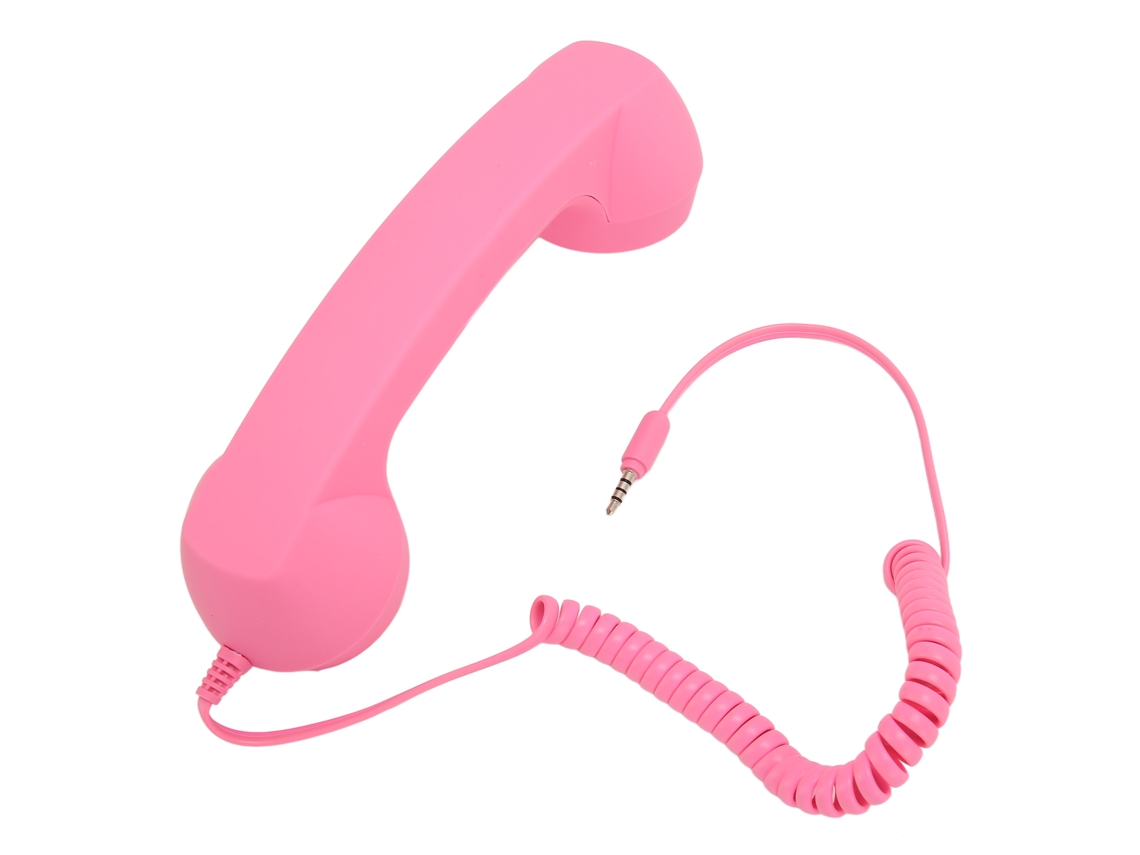 Auriculares Antirradiación De Estilo Retro Con Conector De 3,5 Mm Para Teléfonos Móviles Y Ordenadores - Rosa