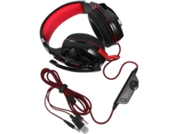 Auriculares Para Juegos De Alta Fidelidad 71 Con Luces Led Ergonómicas, Negro/rojo