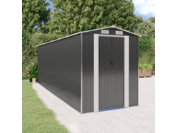 Caseta de jardín de acero galvanizado antracita, 192 x 606 x 223 cm, DKD Home Decor