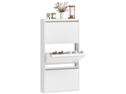 Zapatero Metálico 3 Compartimentos Abatibles Pared 6 Pares Blanco