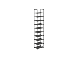 Zapatero Vertical De 10 Niveles Estrecho Y Modular Para Dormitorio 33x33x173 Cm - Negro