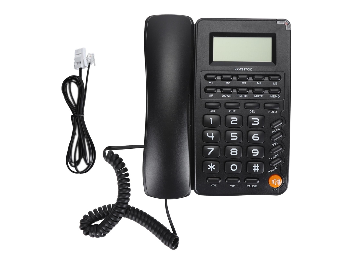 Teléfono Fijo Con Cable, Botones Grandes Y Pantalla Hd De 16 Bits Para El Hogar, Hoteles Y Oficinas - Negro