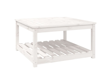 MAISON EXCLUSIVE Mesa de jardín madera maciza pino blanco 82,5x82,5x45 cm