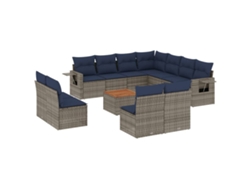 Maison Exclusive - Conjunto De Sofá De Jardín De 12 Piezas Con Cojines, Poliratán Gris