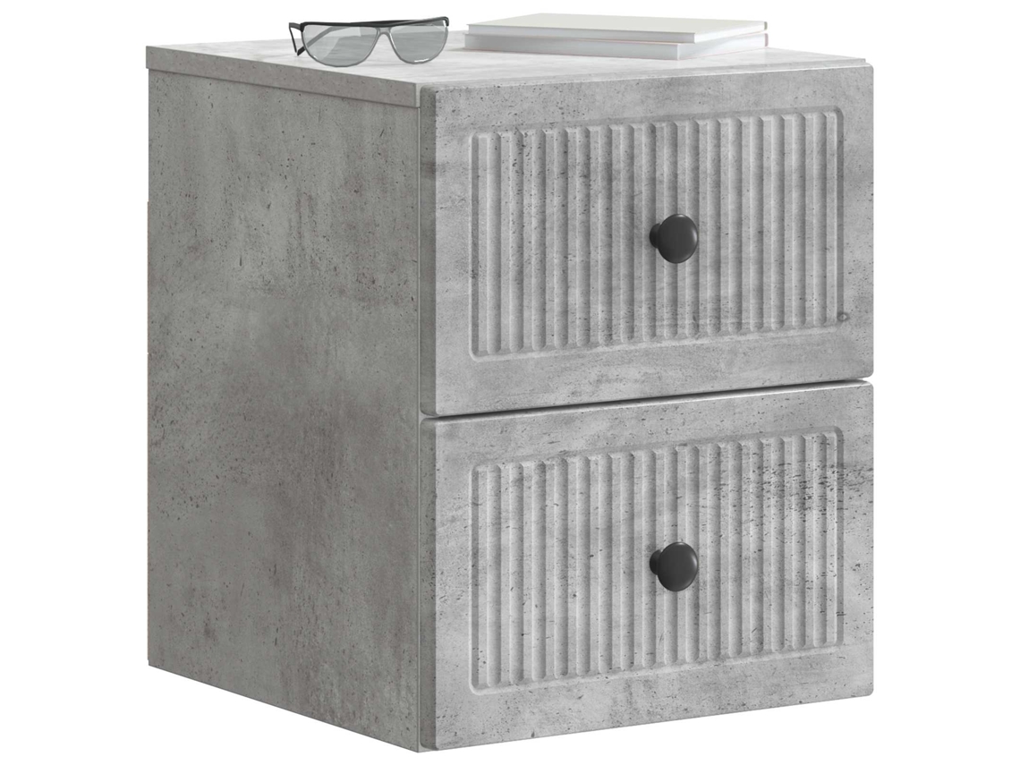 Maison Exclusive - Mesita De Noche De Pared 2 Pcs Gris Hormigón 33 X 34,5 X 40 Cm
