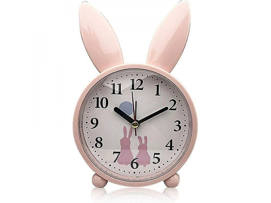 2026-reloj Despertador Con Forma De Conejo Para Niños, Reloj Analógico Silencioso Con Luz Nocturna Y Función De Snooze