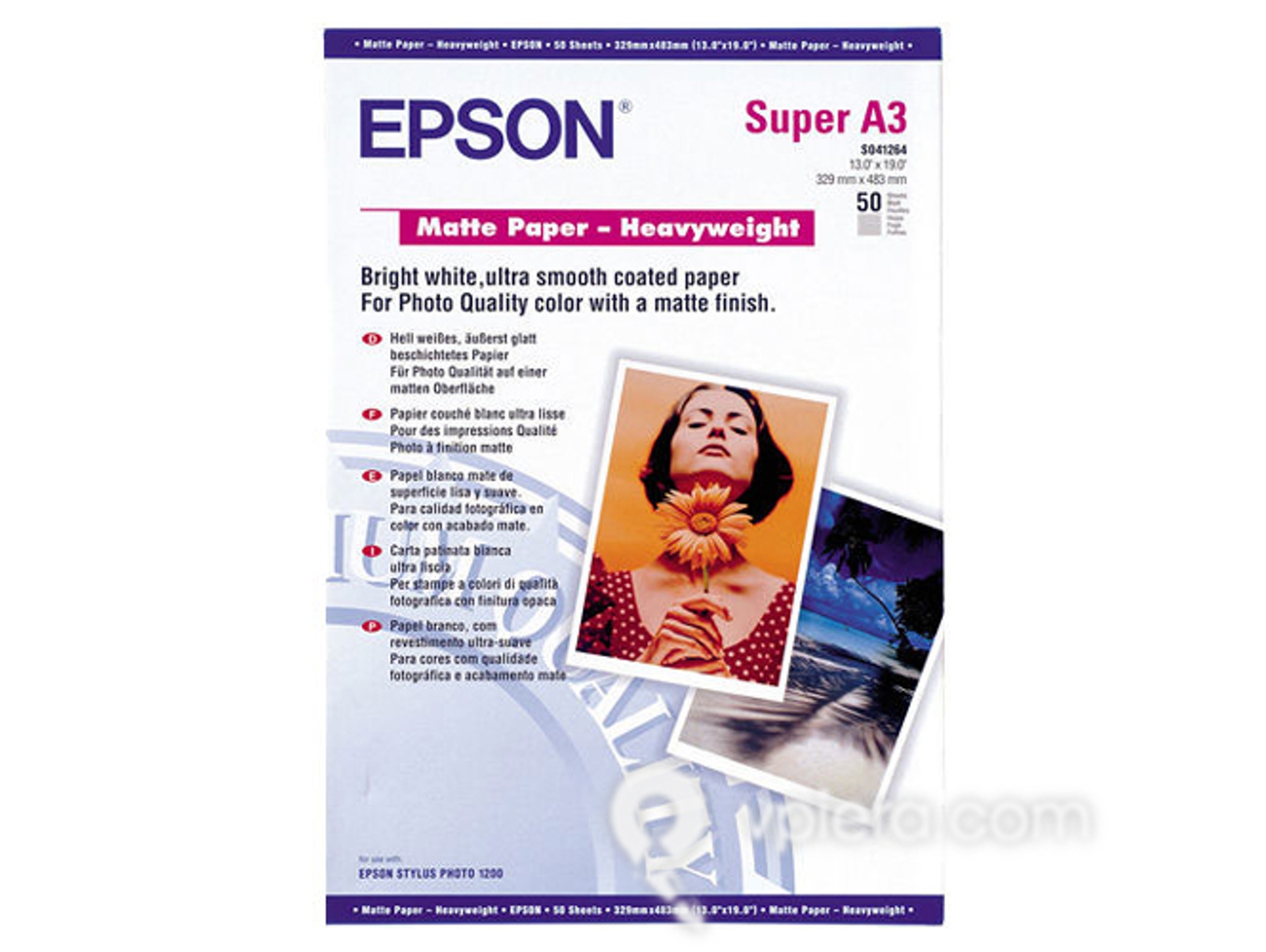 Papel EPSON Mate Heavyweight A3+,167g/M2, 50  hojas