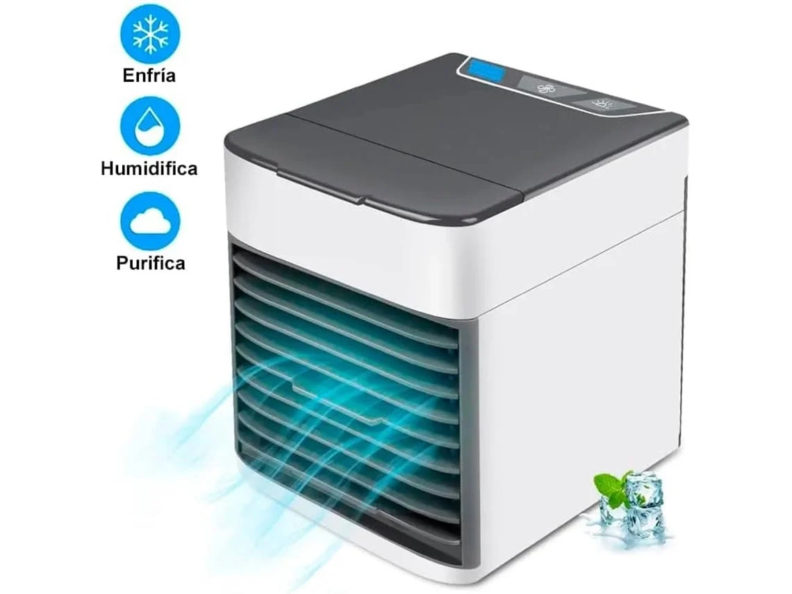Mini aire acondicionado portátil silencioso USB de escritorio 3 en 1, ventilador de 7 W Stelasplen