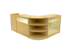 Estantería comercial Hyperion | Arce | LM60 B900 K900 TB60 | MDF y vidrio templado | Estanterías y Monstershop