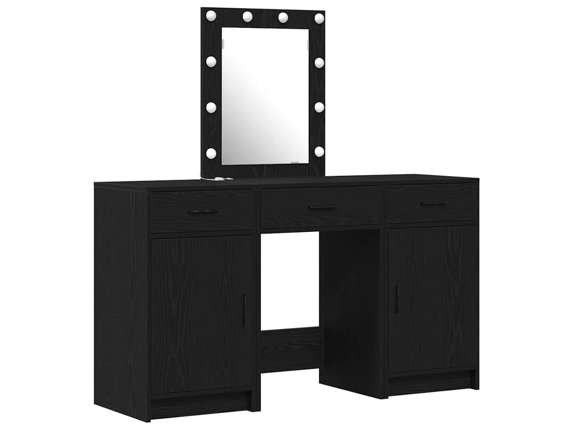 Mesa Tocador | Mesa De Vestidor Negro 50 X 41 X 135 Cm Madera De Ingeniería