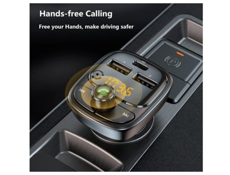 Bluetooth 5.3 Transmisor Fm Adaptador De Coche Radio Inalámbrica Reproductor Mp3 Llamadas Manos Libres 42W Pd 30W e