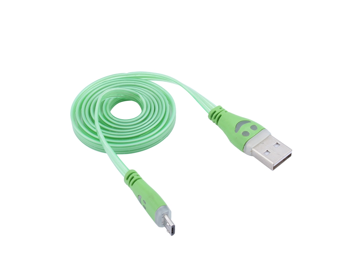 Cable De Carga Y Sincronización De Datos Micro Usb Led Verde De 1 Metro Para Teléfonos Android Lg