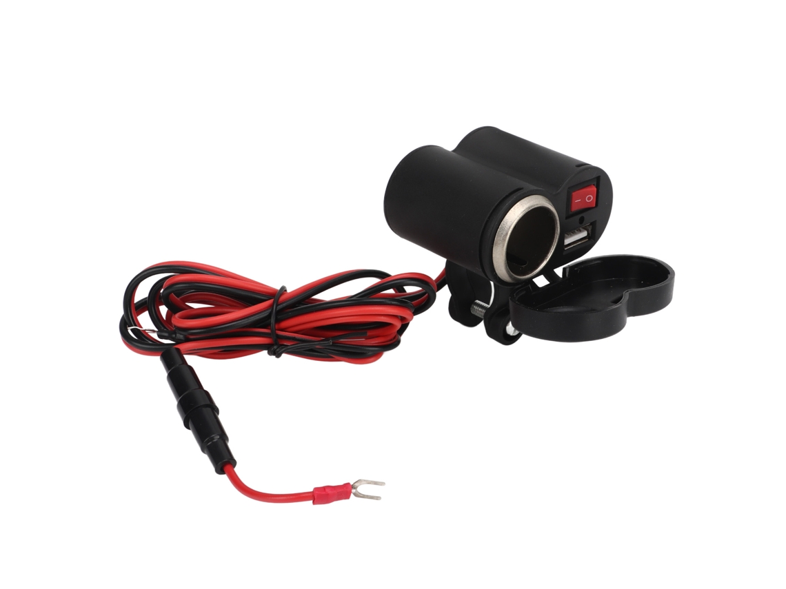 Tomada De Fósforo Universal Para Moto E Carro Elétrico 12v‑45v À Prova D'água Com Expansão Usb