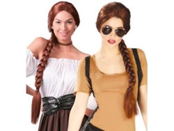 Peluca DISFRAZZES Trenza Castaña De Lara Croft (Talla: Talla Universal)