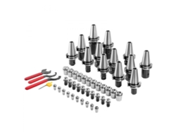 Juego de Portabrocas Cat40 con 35 Piezas, Soporte CNC, Llaves y Accesorios de Alta Precisión Tekmaquinas.