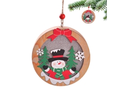 Adornos luminosos de madera para árbol de Navidad con Papá Noel NEVEANCE