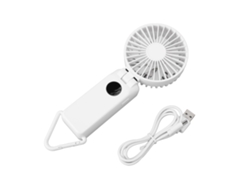 Mini ventilador portátil recargable por USB con 3 velocidades - Blanco