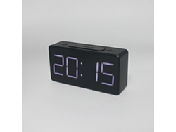 Reloj Espelho Negro Led Despertador Estudiante Cabeceira