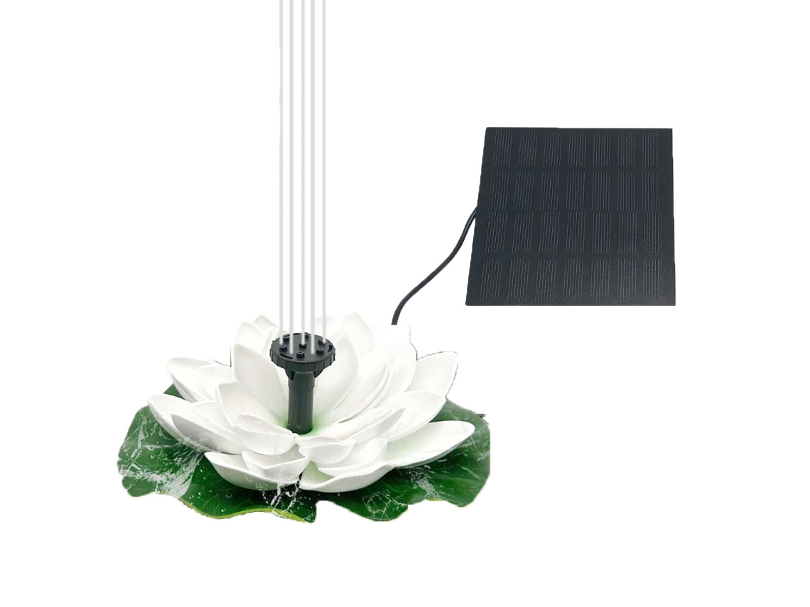 Fuente De Alimentación Solar Lotus Blanca De 1,5 W Con Panel Independiente.