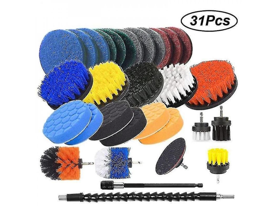 Kit De Limpieza Con 31 Almohadillas De Cepillo Para Taladro - Cepillo Eléctrico Para Piscina, Paredes Y Hogar Zbc