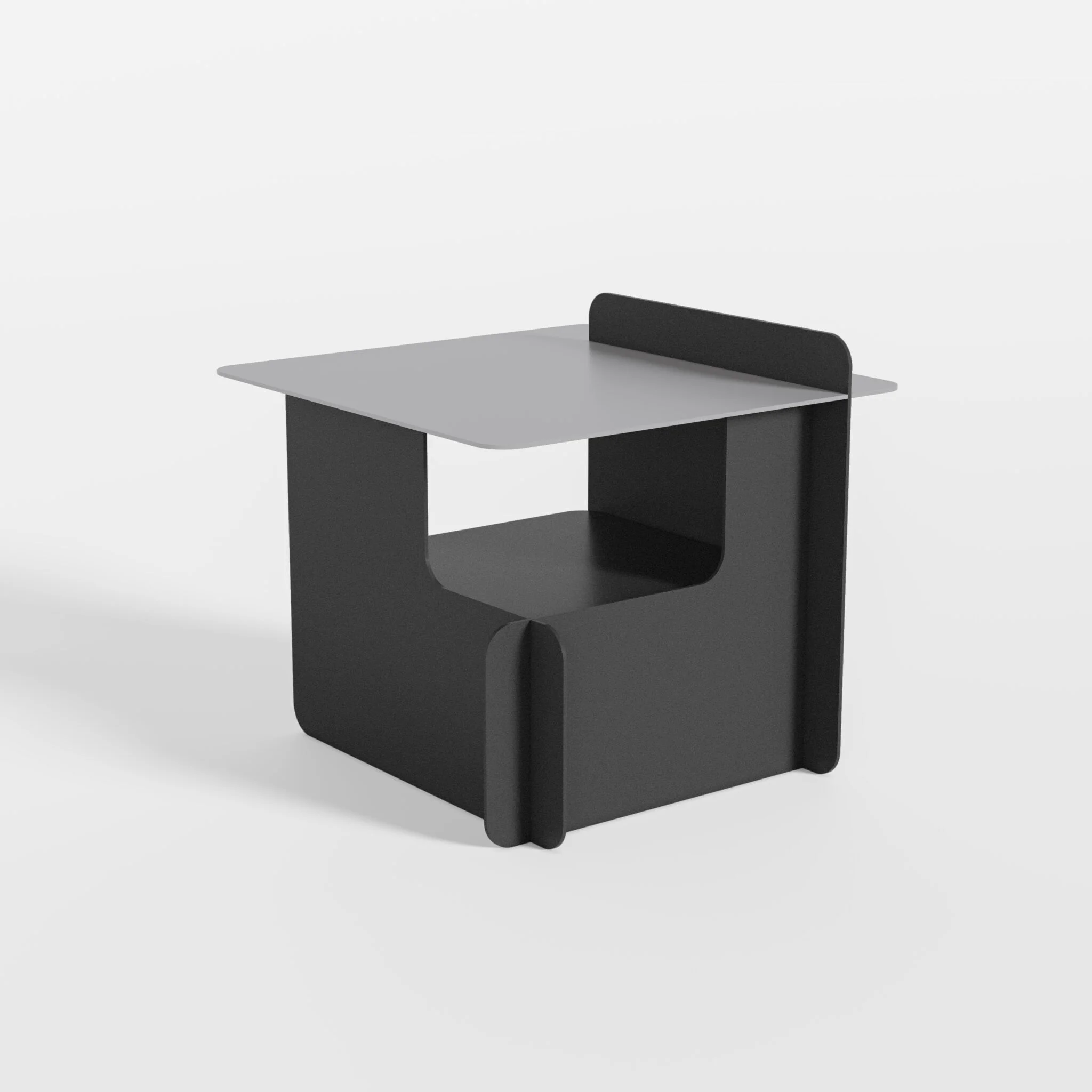 Mesa auxiliar baja BPLAN de acero forjado 50 x 50 x 44,5 cm