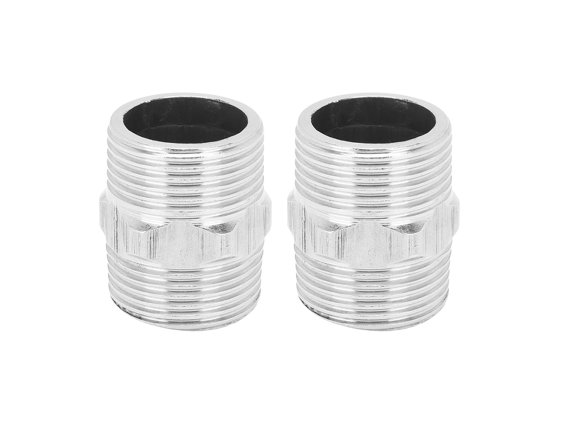 Conector de tubo de rosca hexagonal de acero inoxidable (2 unidades de rosca macho de 1 pulgada)