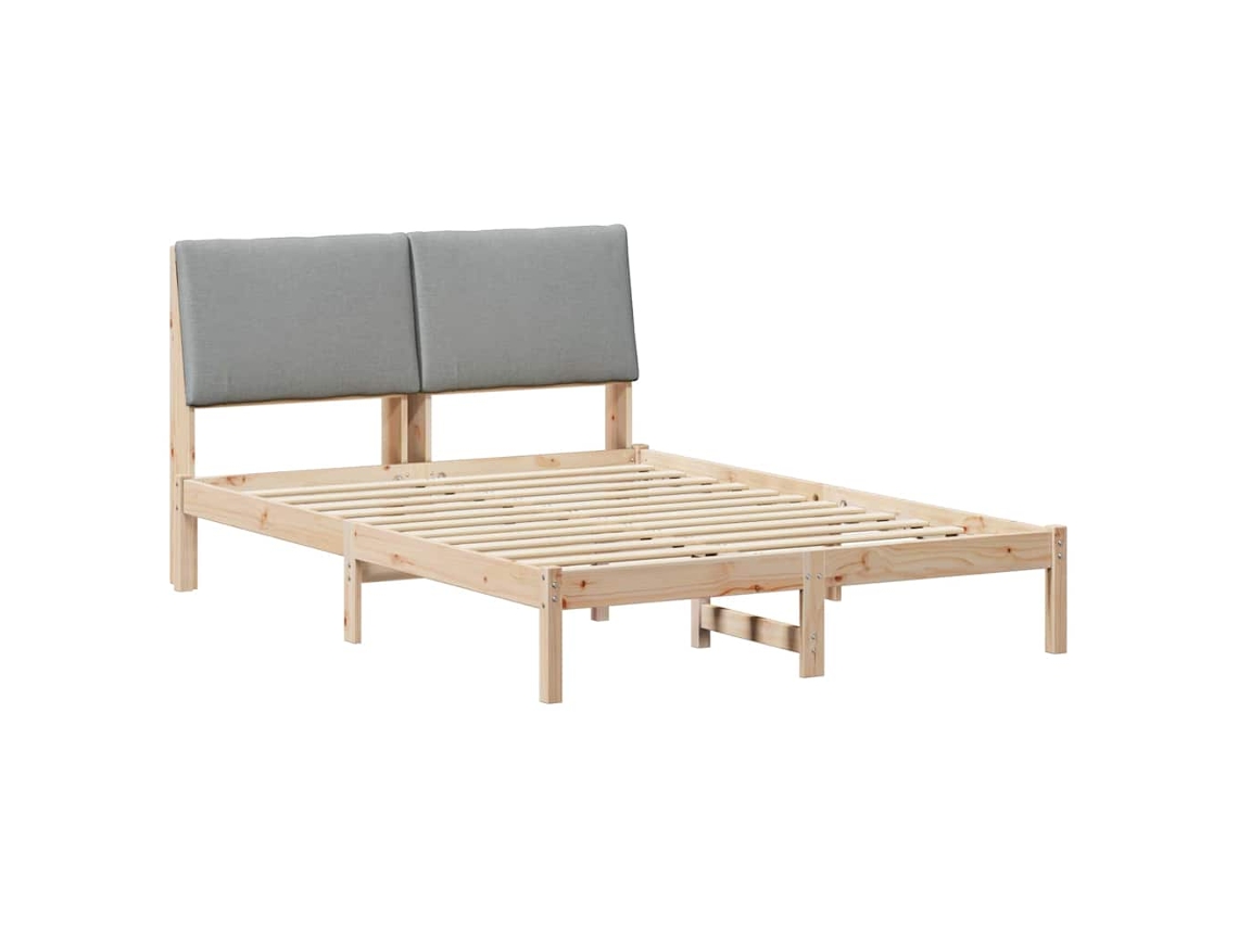 Maison Exclusive - Estructura De Cama Marrón Y Gris Claro 150 X 200 Cm