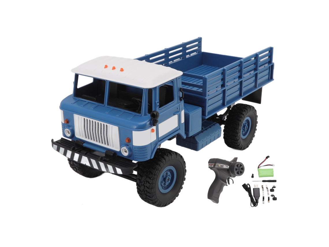 Camión Volquete Militar 4x4 Teledirigido Con Control Remoto De 2.4g, Alta Velocidad, Para Adultos Y Niños, Azul Y Blanco.