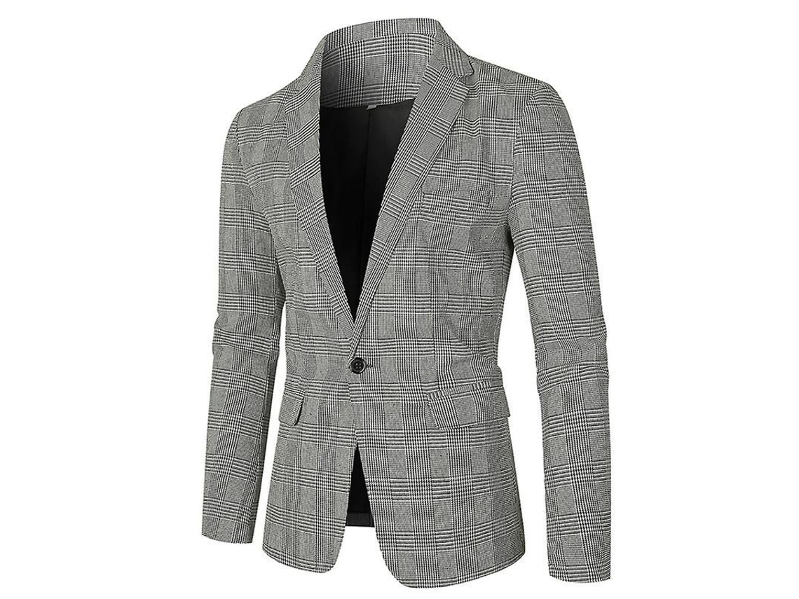 2026-chaqueta De Traje Con Solapa A Cuadros Para Hombres Mystdiy Talla S A Xl Manga Larga Estilo Juvenil Otoño