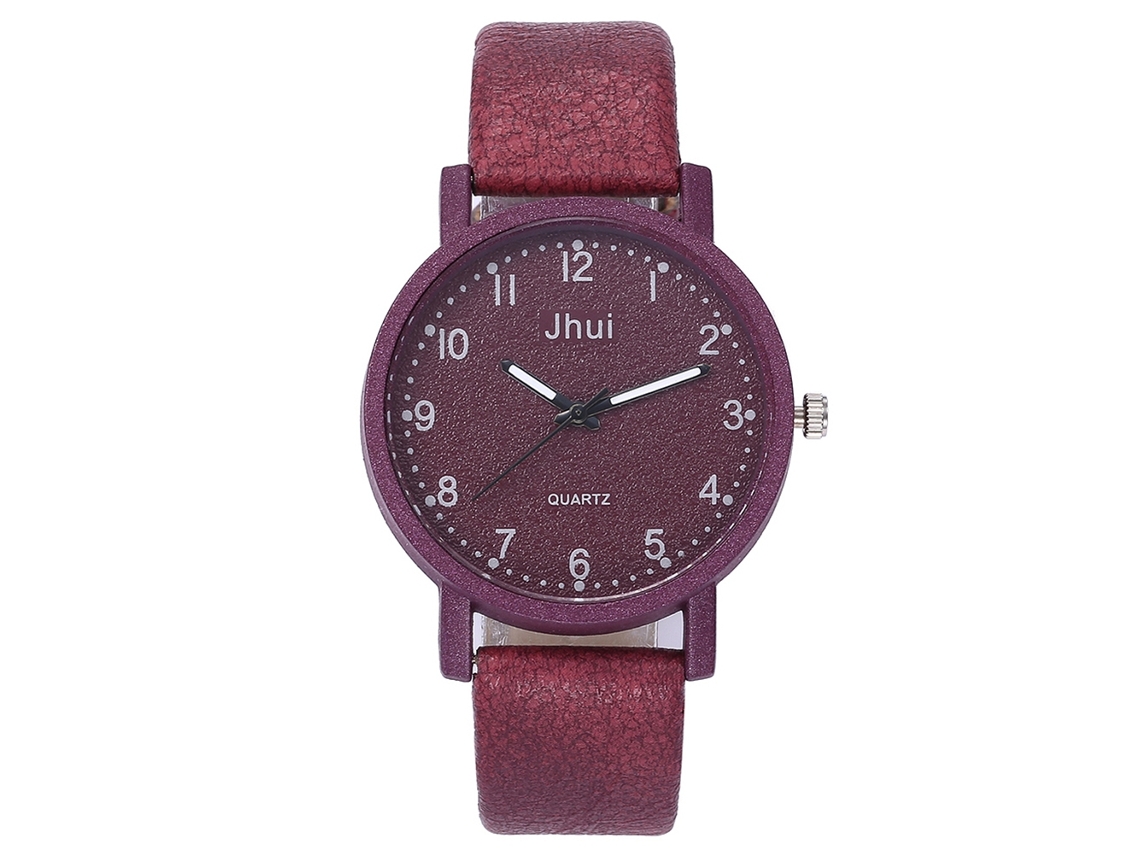 Reloj De Mujer Con Correa De Aleación De Poliuretano Y Números Arábigos Ultrafinos (rojo)